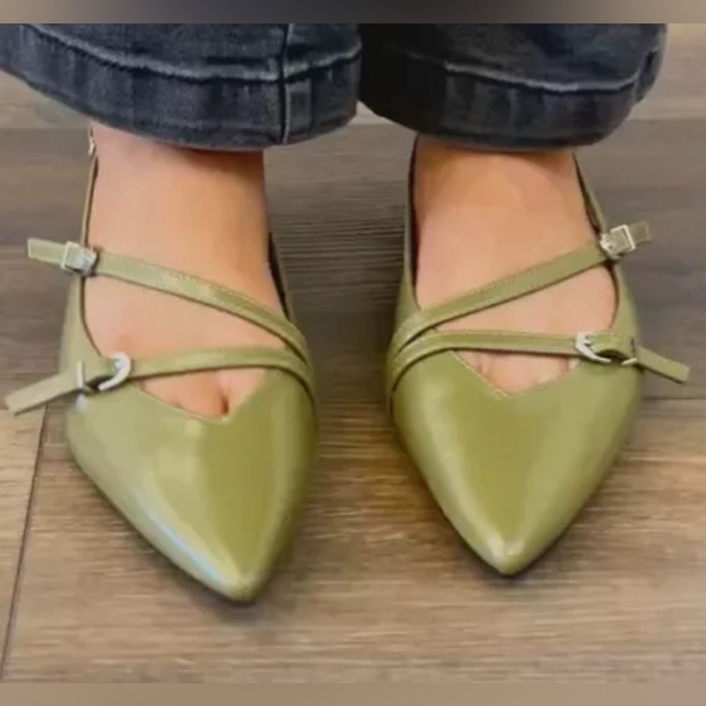 Time and Thru Green Flats(Size 10) - Picture 2 of 7